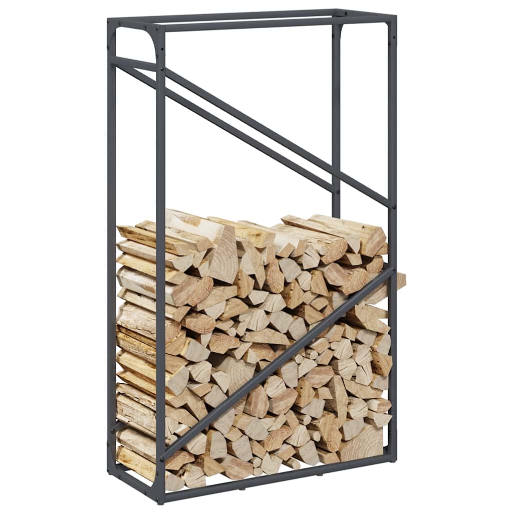 Stalak za drva antracit 60x25x100 cm hladno valjani čelik
