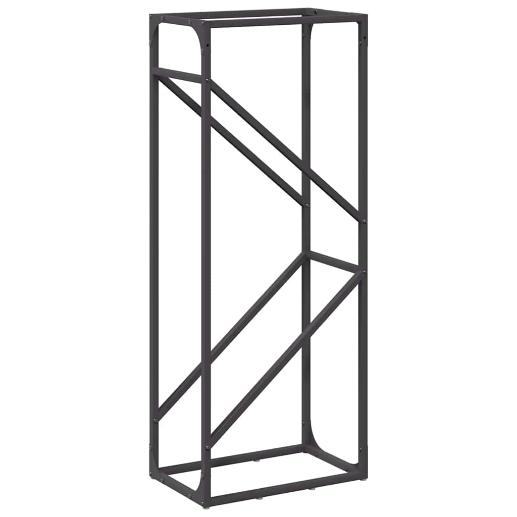 Stalak za drva crni 40x25x100 cm hladno valjani čelik