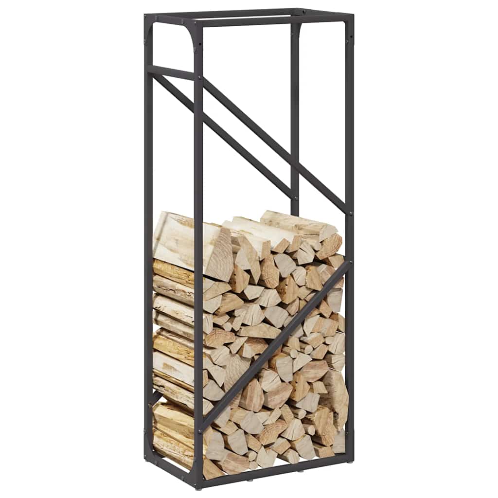 Stalak za drva crni 40x25x100 cm hladno valjani čelik