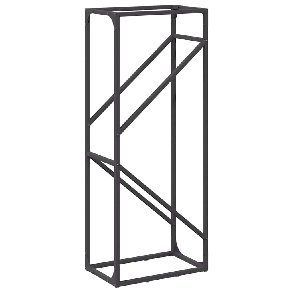 Stalak za drva crni 40x25x100 cm hladno valjani čelik