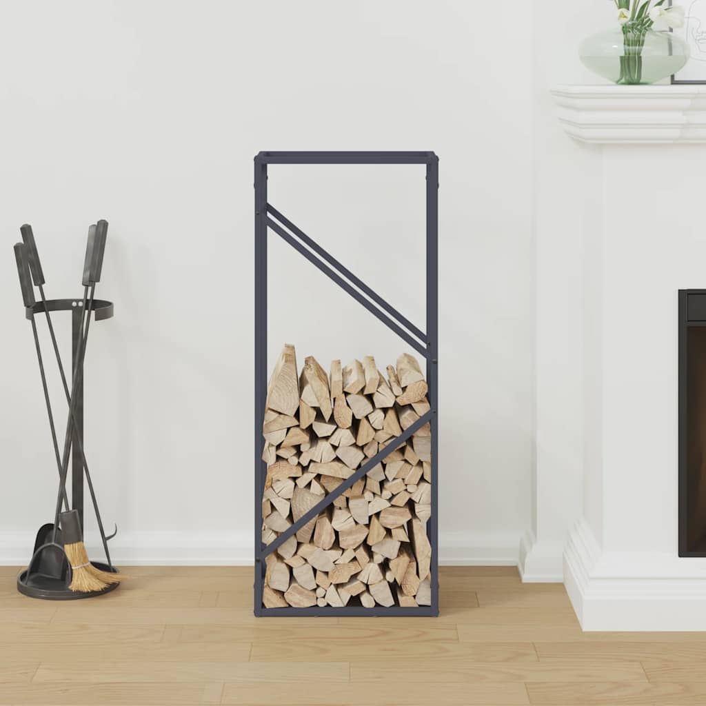 Stalak za drva antracit 40x25x100 cm hladno valjani čelik