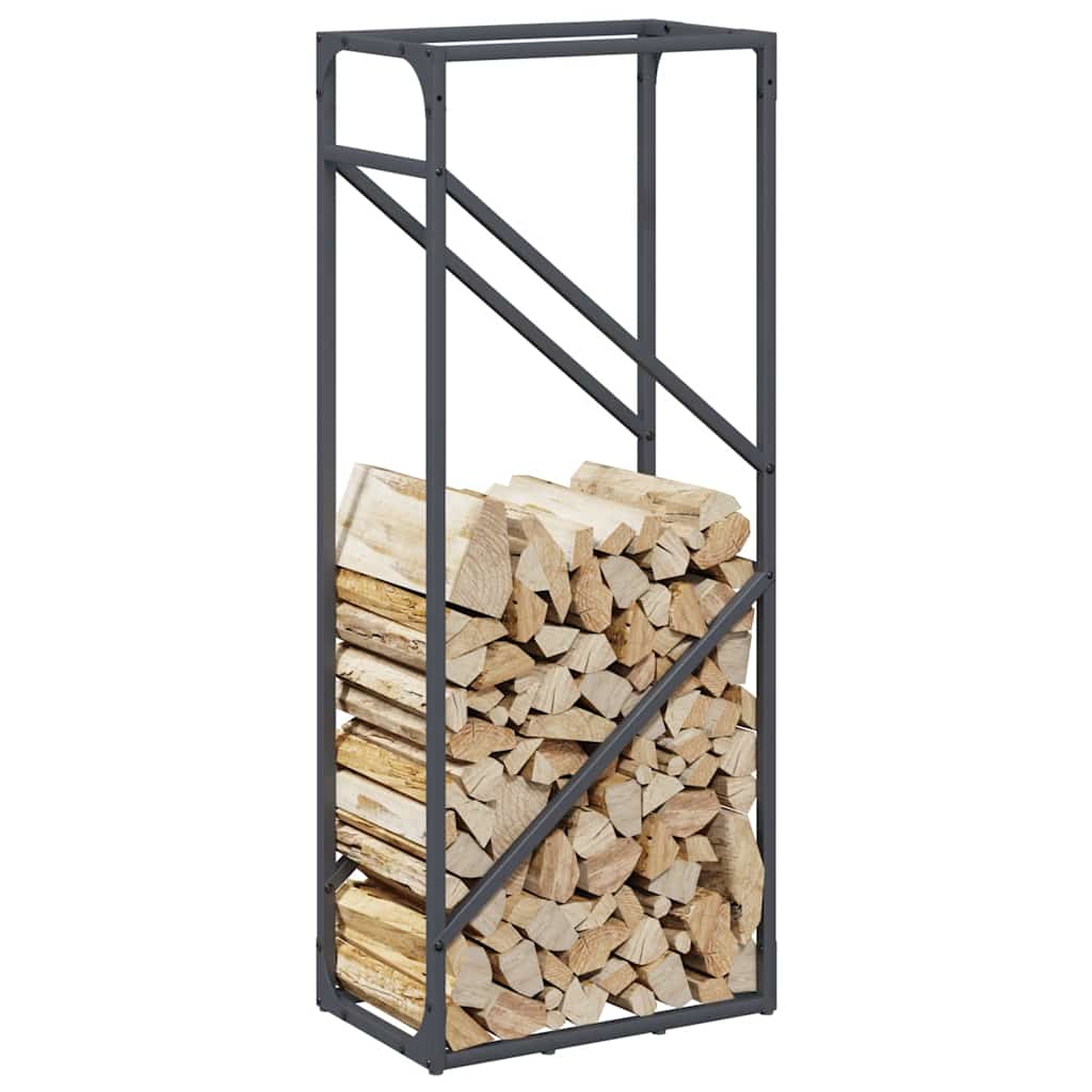 Stalak za drva antracit 40x25x100 cm hladno valjani čelik