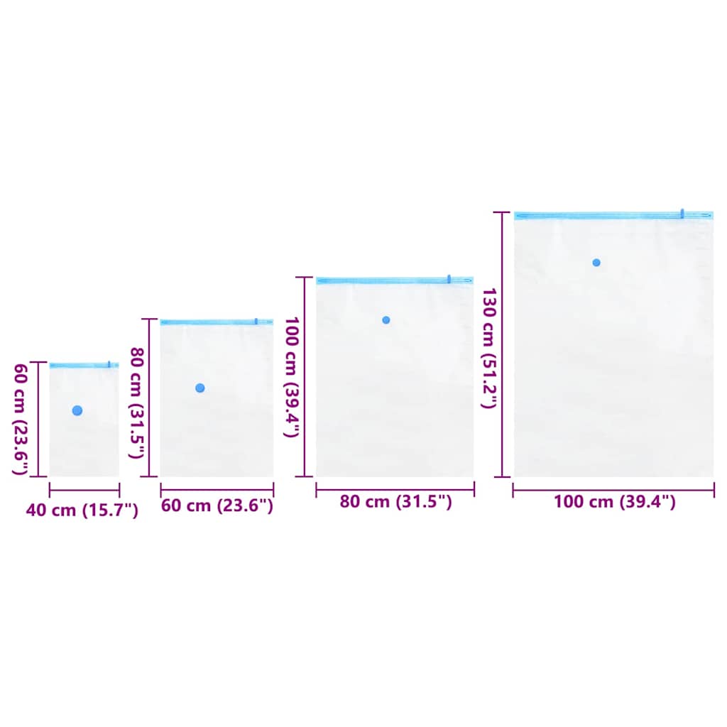 Vreće za spremanje 15 pcs Transparentne i plave 130 x 100 cm