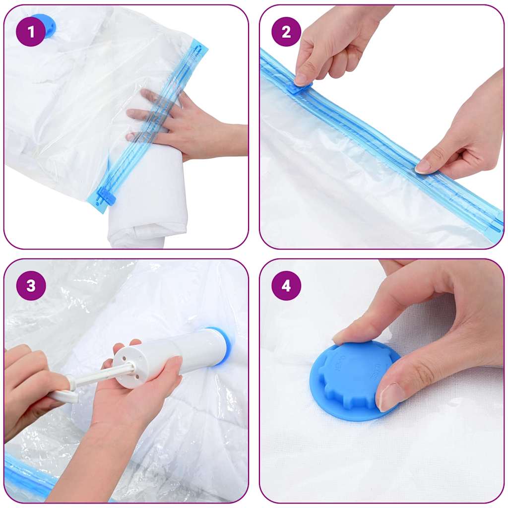Vreće za spremanje 5 pcs Transparentne i plave 130 x 100 cm