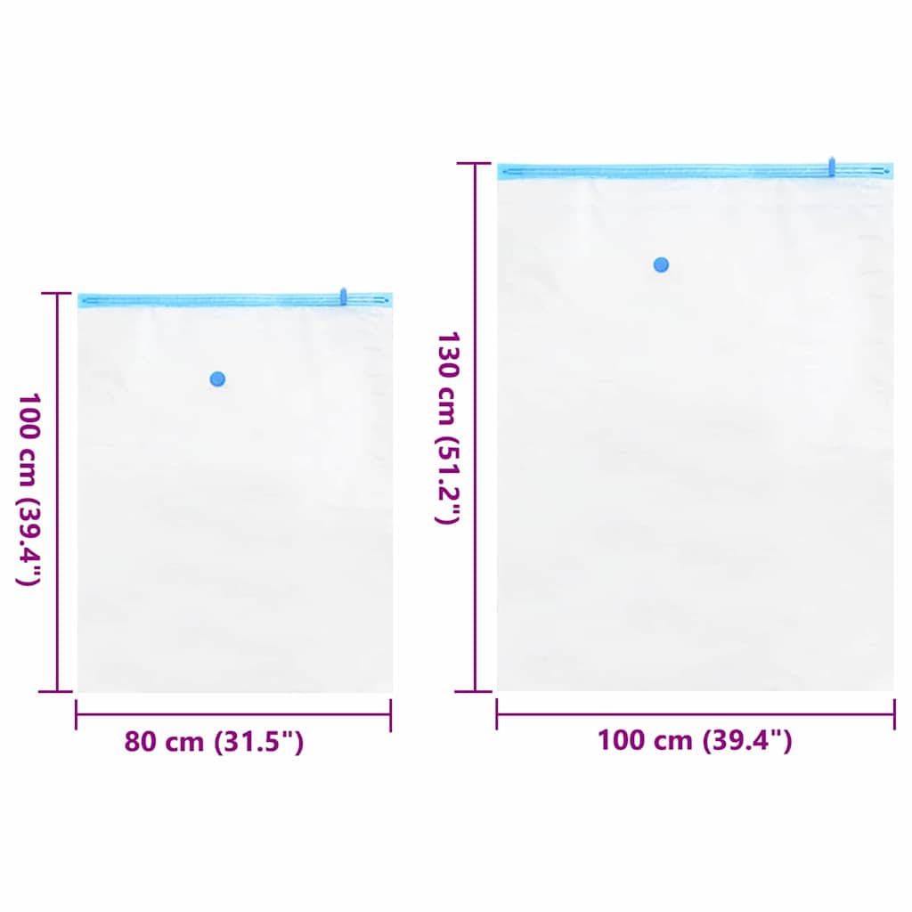 Vreće za spremanje 5 pcs Transparentne i plave 130 x 100 cm