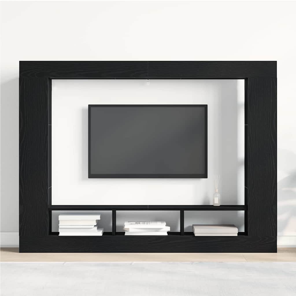 TV ormar Zidne Crni hrast 152 x 22 x 113 cm Konstruirano drvo