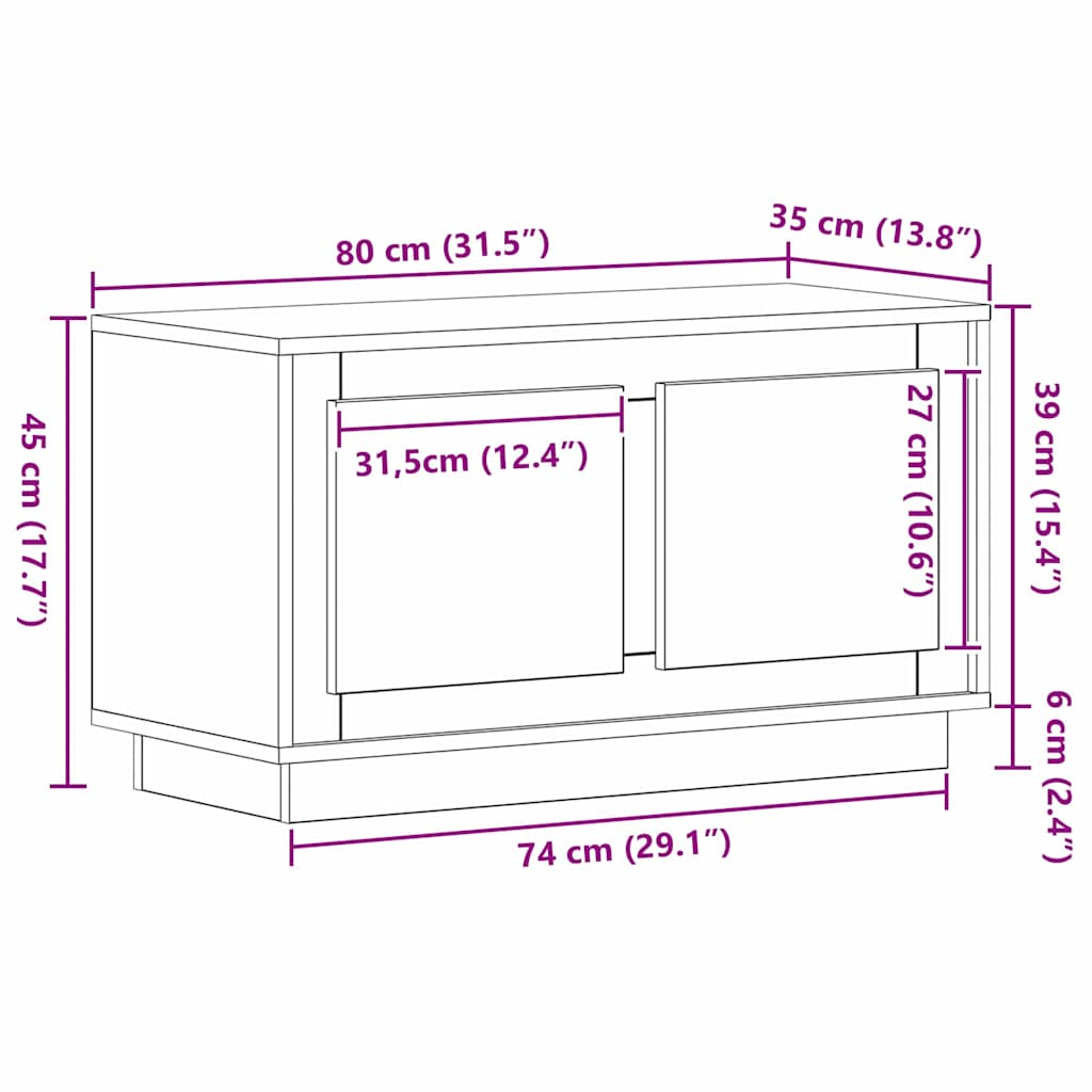 TV ormar hrast artisan 80 x 35 x 45 cm Konstruirano drvo