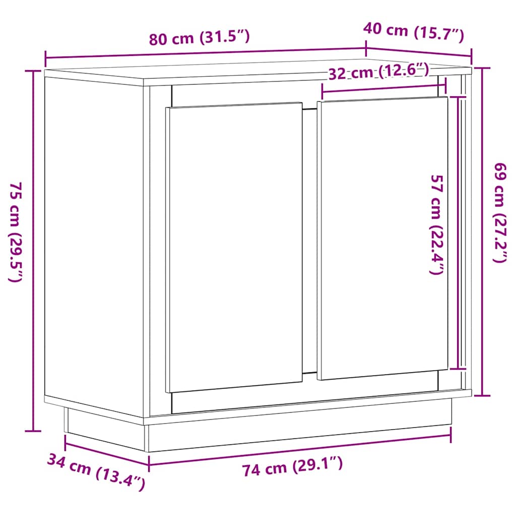 Kreveta Umjetnički hrast 80 x 40 x 75 cm Konstruirano drvo
