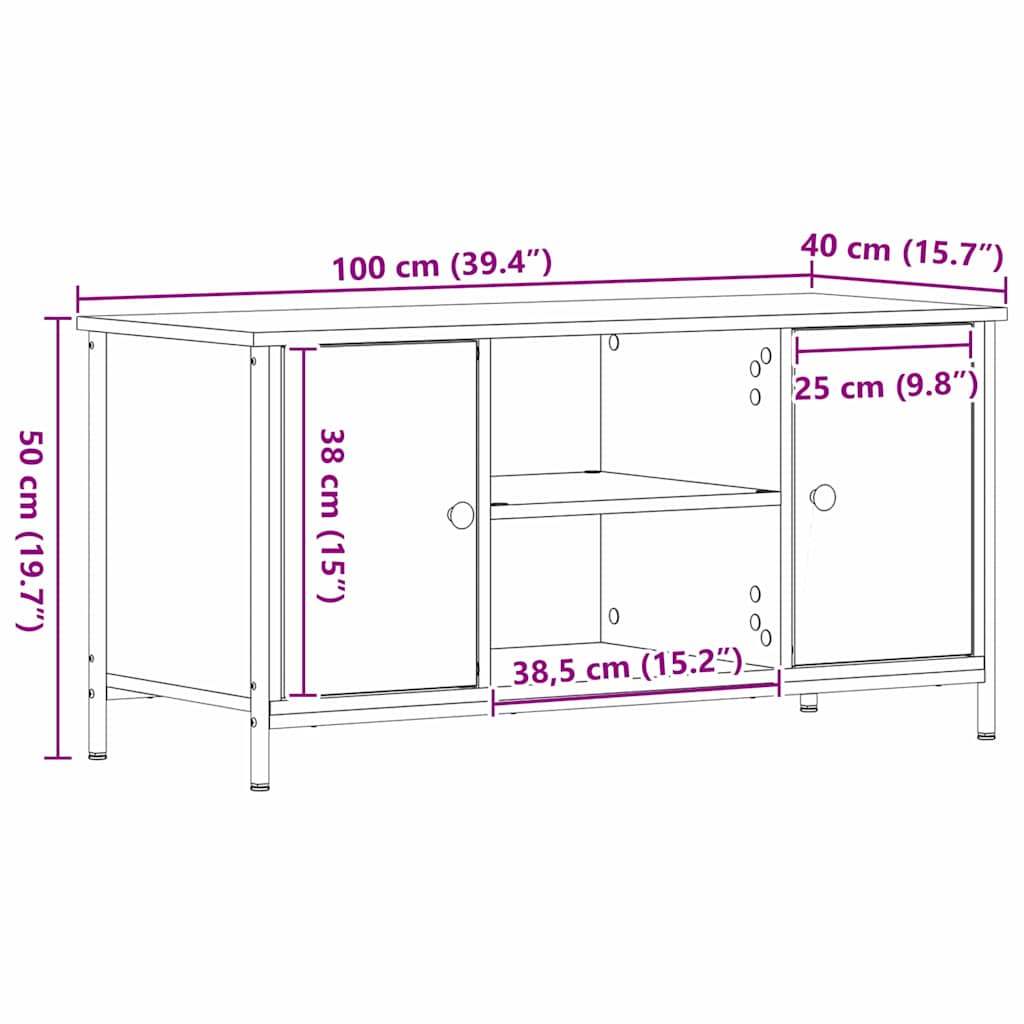 TV ormar hrast artisan 100 x 40 x 50 cm Konstruirano drvo
