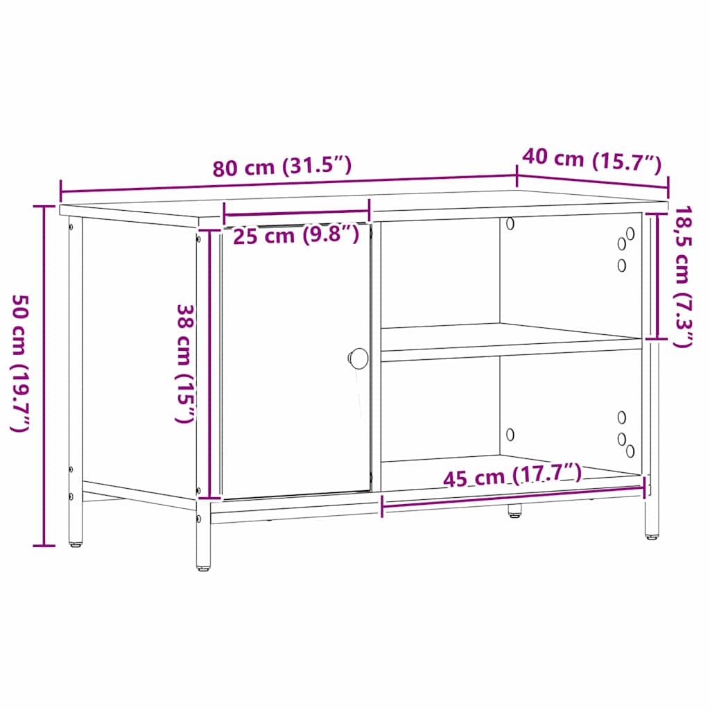 TV ormar Staro drvo 80 x 40 x 50 cm Konstruirano drvo