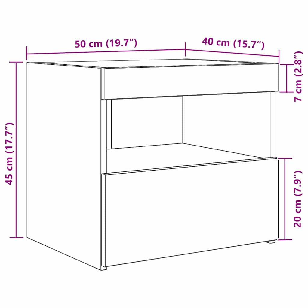 Noćni ormar 2 pcs Staro drvo 50 x 40 x 45 cm Konstruirano drvo