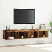 Set TV komoda s LED svjetlima 2 pcs Staro drvo 80 x 30 x 30 cm