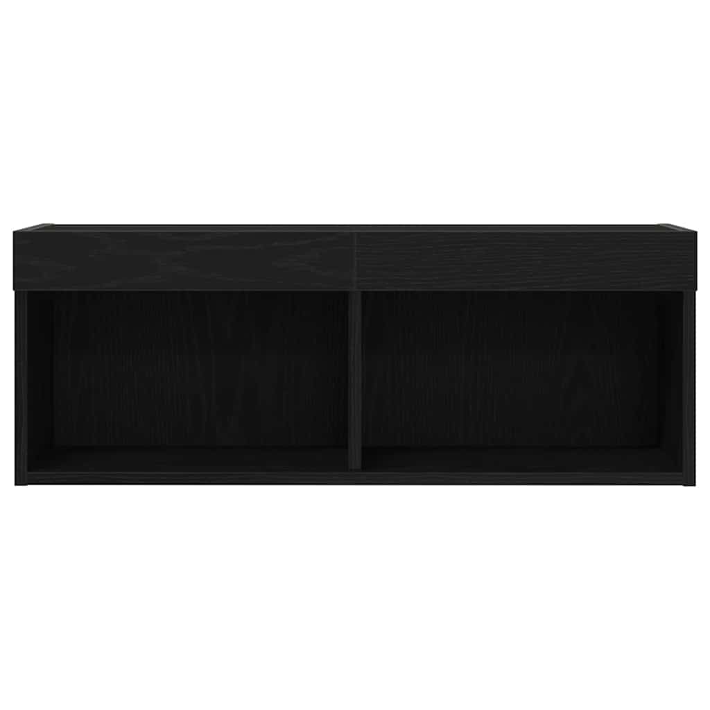 Set TV komoda s LED svjetlima 2 pcs Crni hrast 80 x 30 x 30 cm