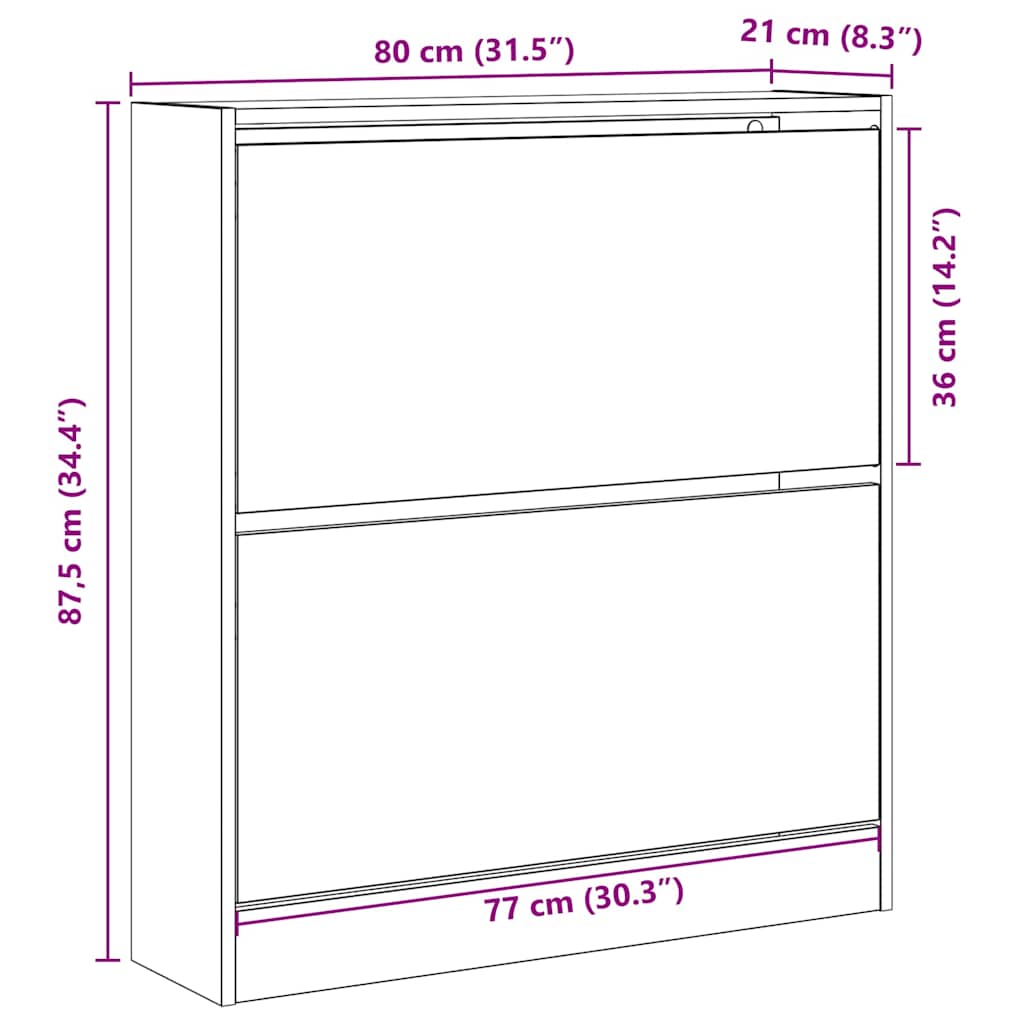Ormar za cipele Staro drvo 80 x 21 x 87,5 cm Konstruirano drvo