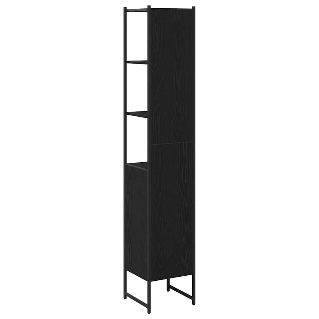 Kupaonski ormar Crni hrast 33 x 33 x 185,5 cm Konstruirano drvo