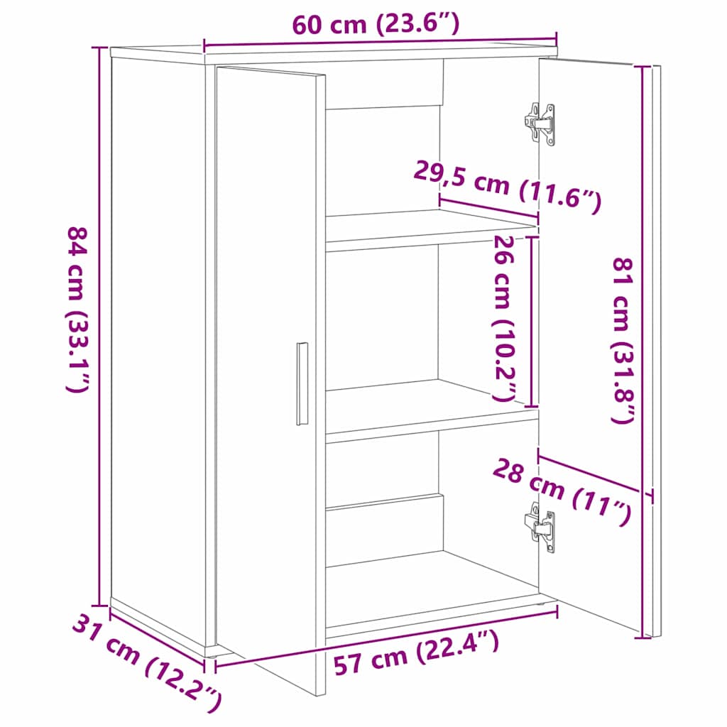 Kreveta Umjetnički hrast 60 x 31 x 84 cm Konstruirano drvo