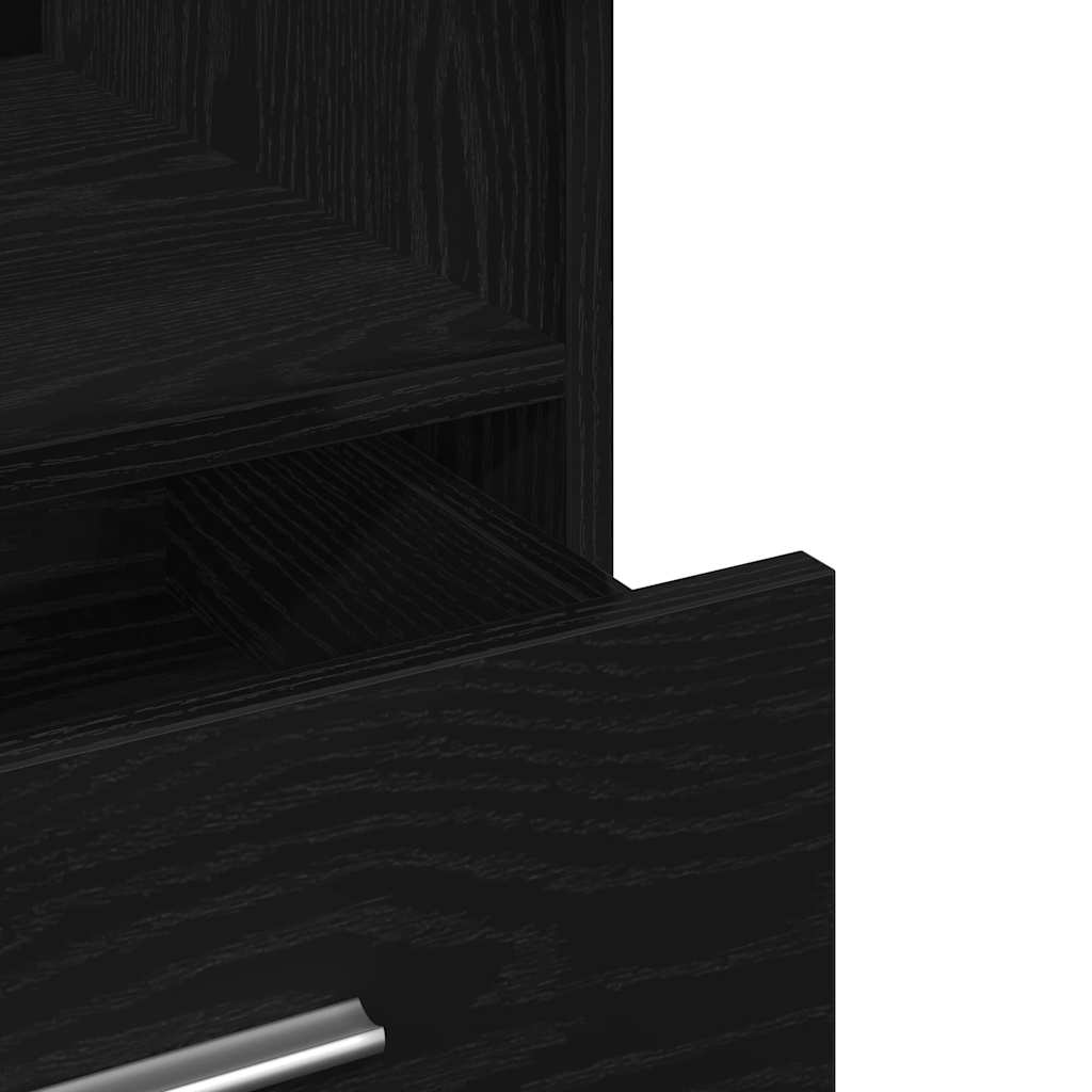 Podij s ladicama Crni hrast 55 x 55 x 107 cm Konstruirano drvo