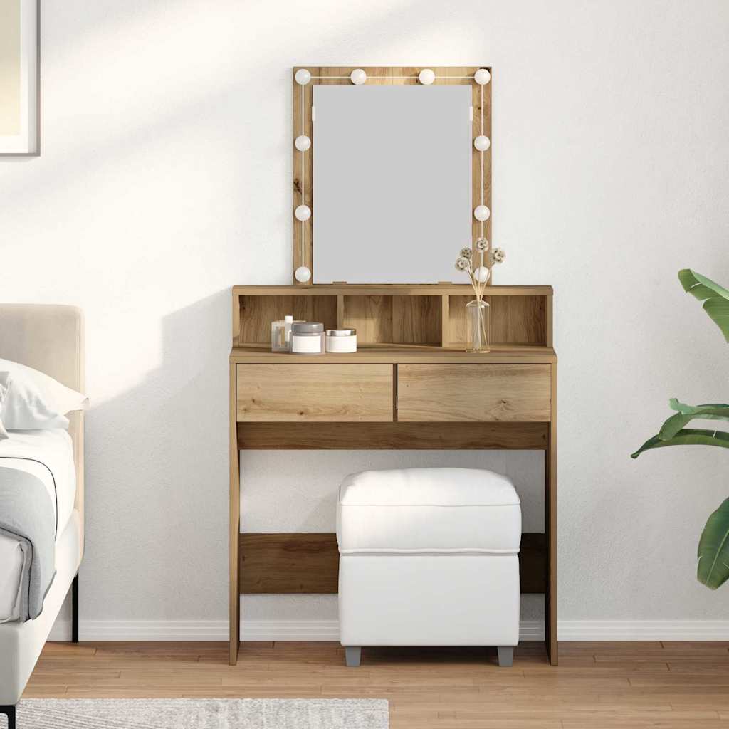 Toaletni stolić s ladicama hrast artisan 80 x 41 x 144.5 cm