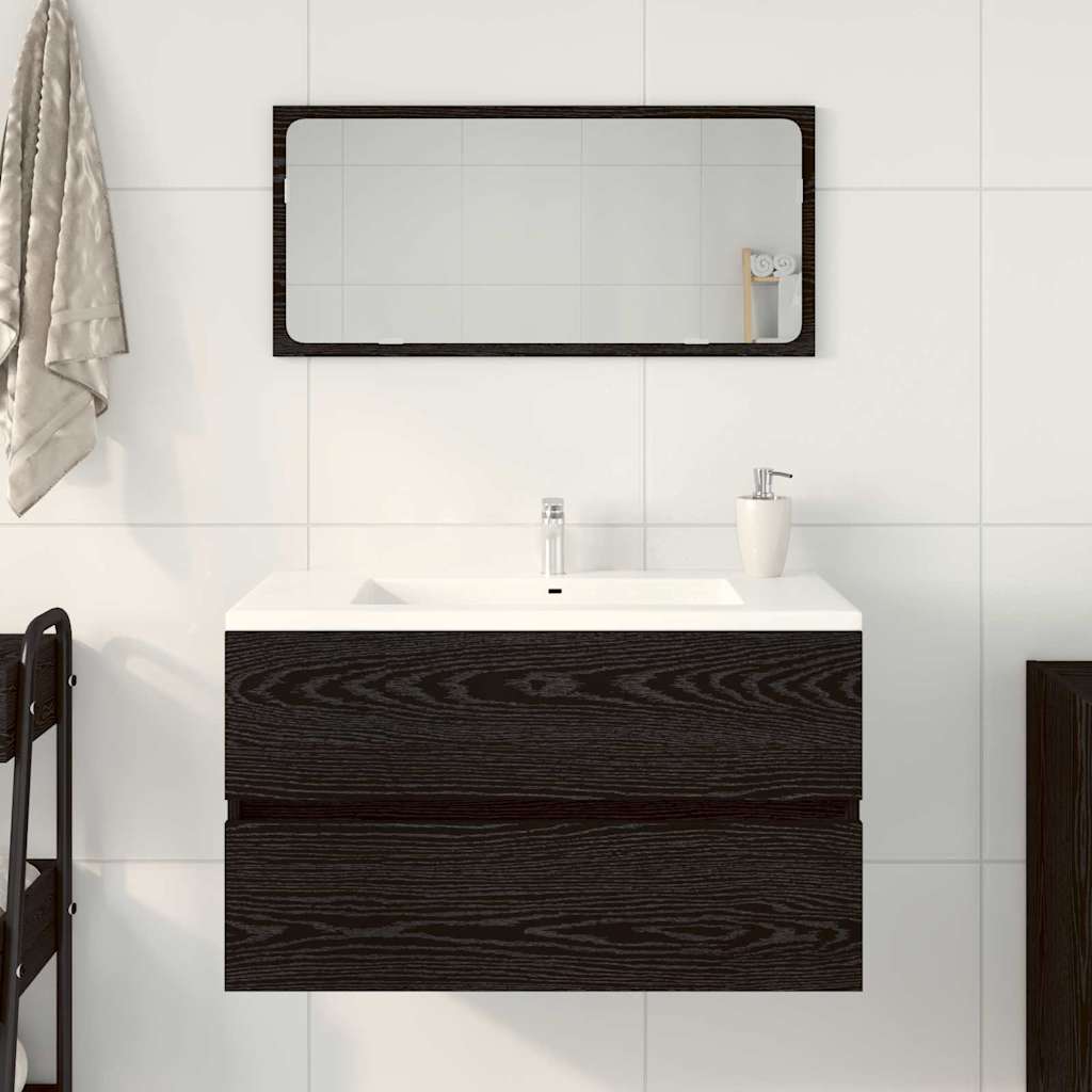 Set namještaja za kupaonicu 2 pcs Crni hrast Konstruirano drvo