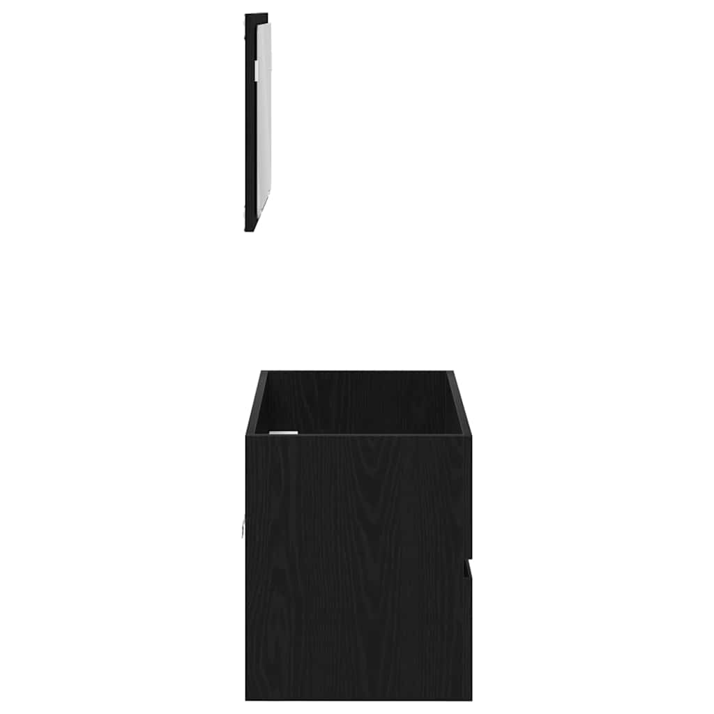 Set namještaja za kupaonicu 2 pcs Crni hrast Konstruirano drvo