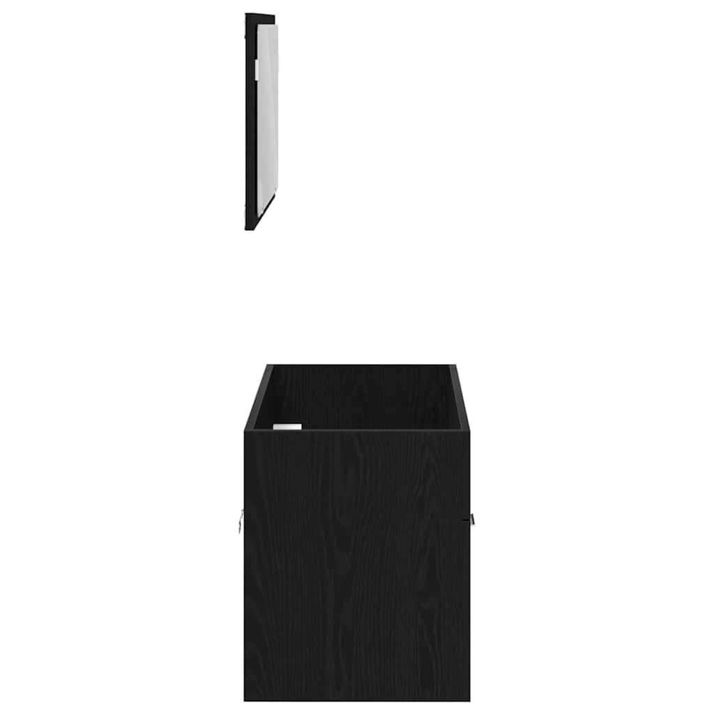 Set namještaja za kupaonicu 2 pcs Crni hrast Konstruirano drvo