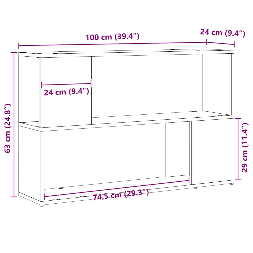 Set TV komoda Zidne Crna 100 x 24 x 63 cm Konstruirano drvo