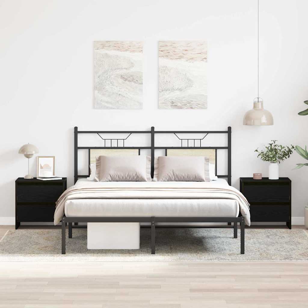 Noćni ormar s ladicama 2 pcs Crni hrast 45 x 34 x 44,5 cm