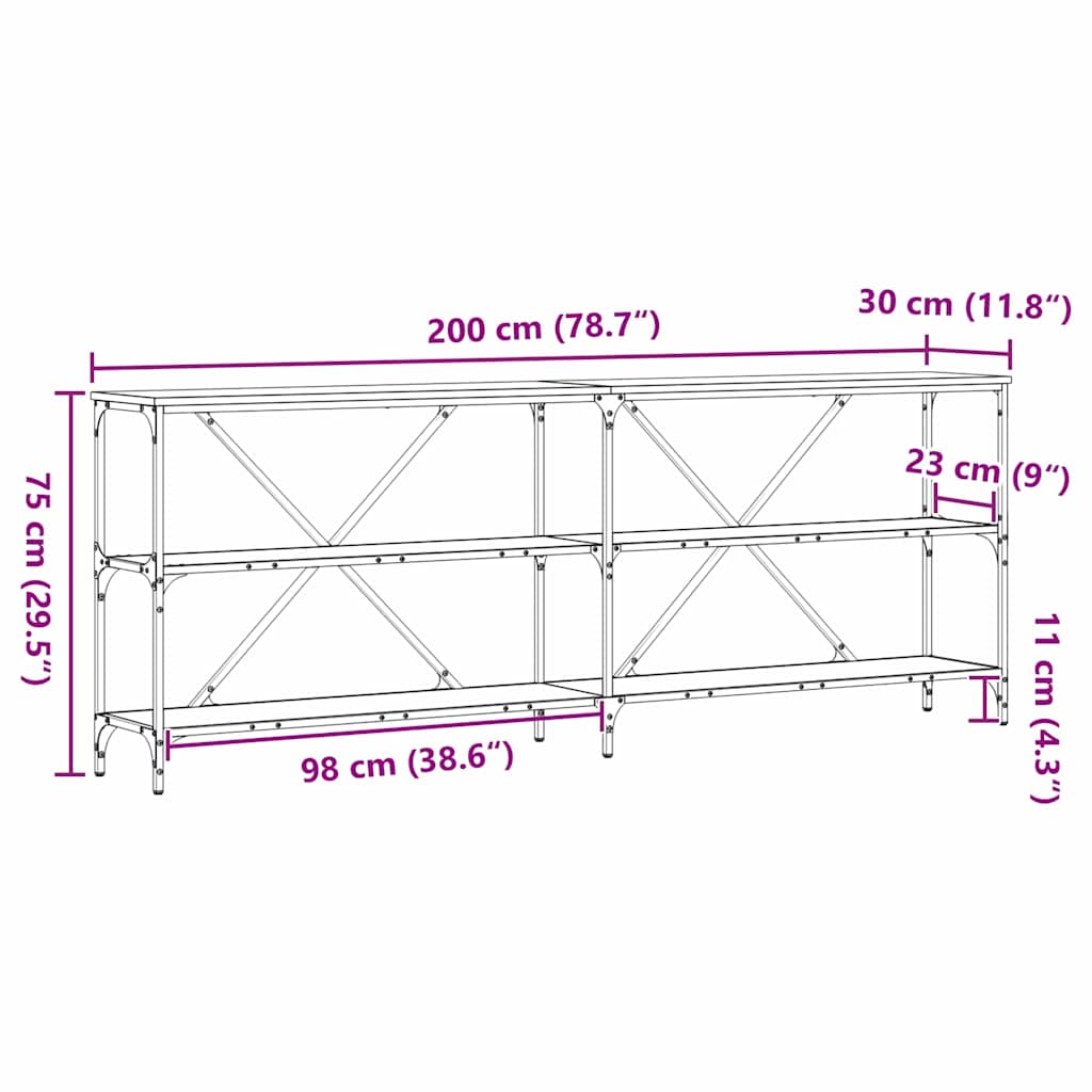 Konzolna stolica Staro drvo 200 x 30 x 75 cm Konstruirano drvo