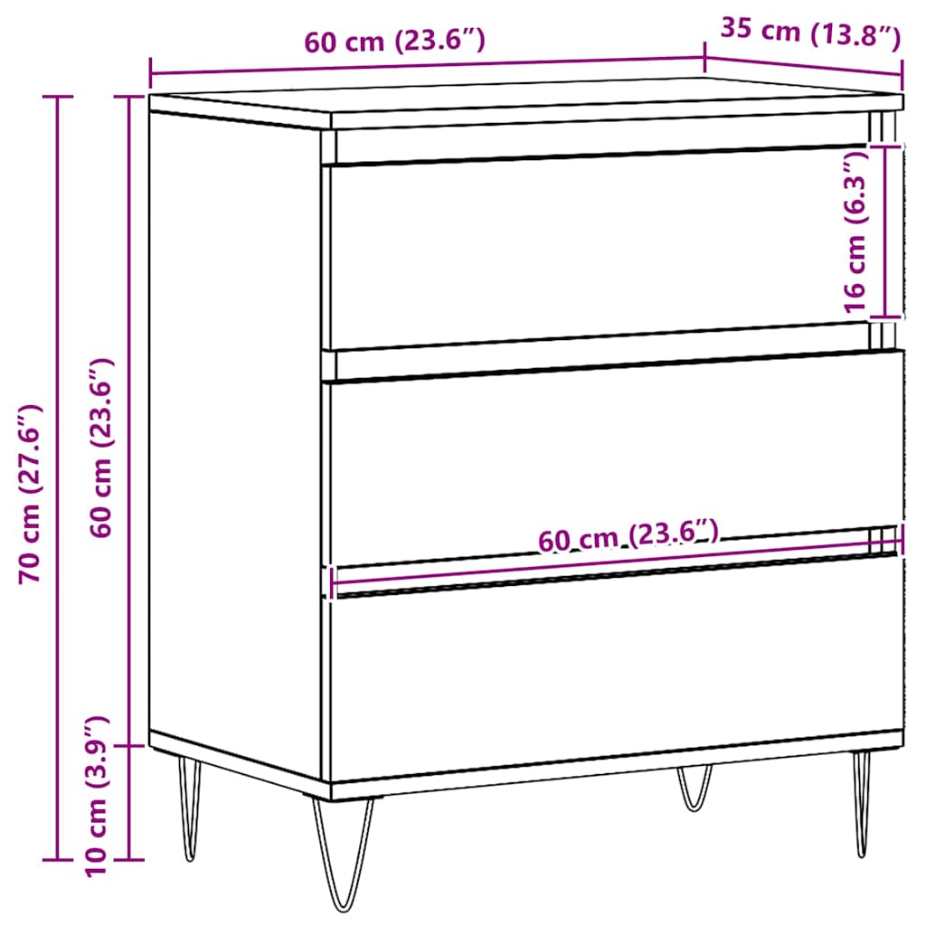 Kreveta s ladicama Staro drvo 60 x 35 x 70 cm Konstruirano drvo