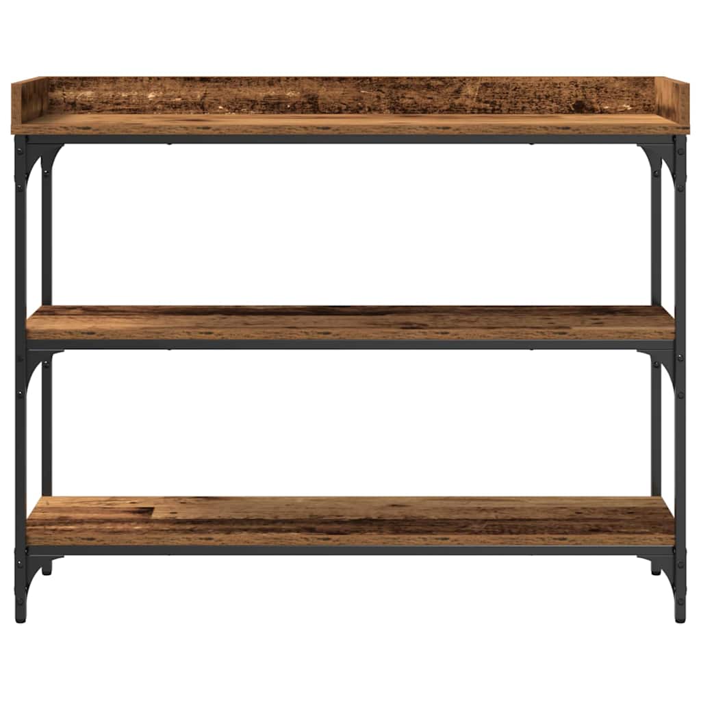 Konzolni stol s policom s pohranom Staro drvo 100 x 30 x 80 cm