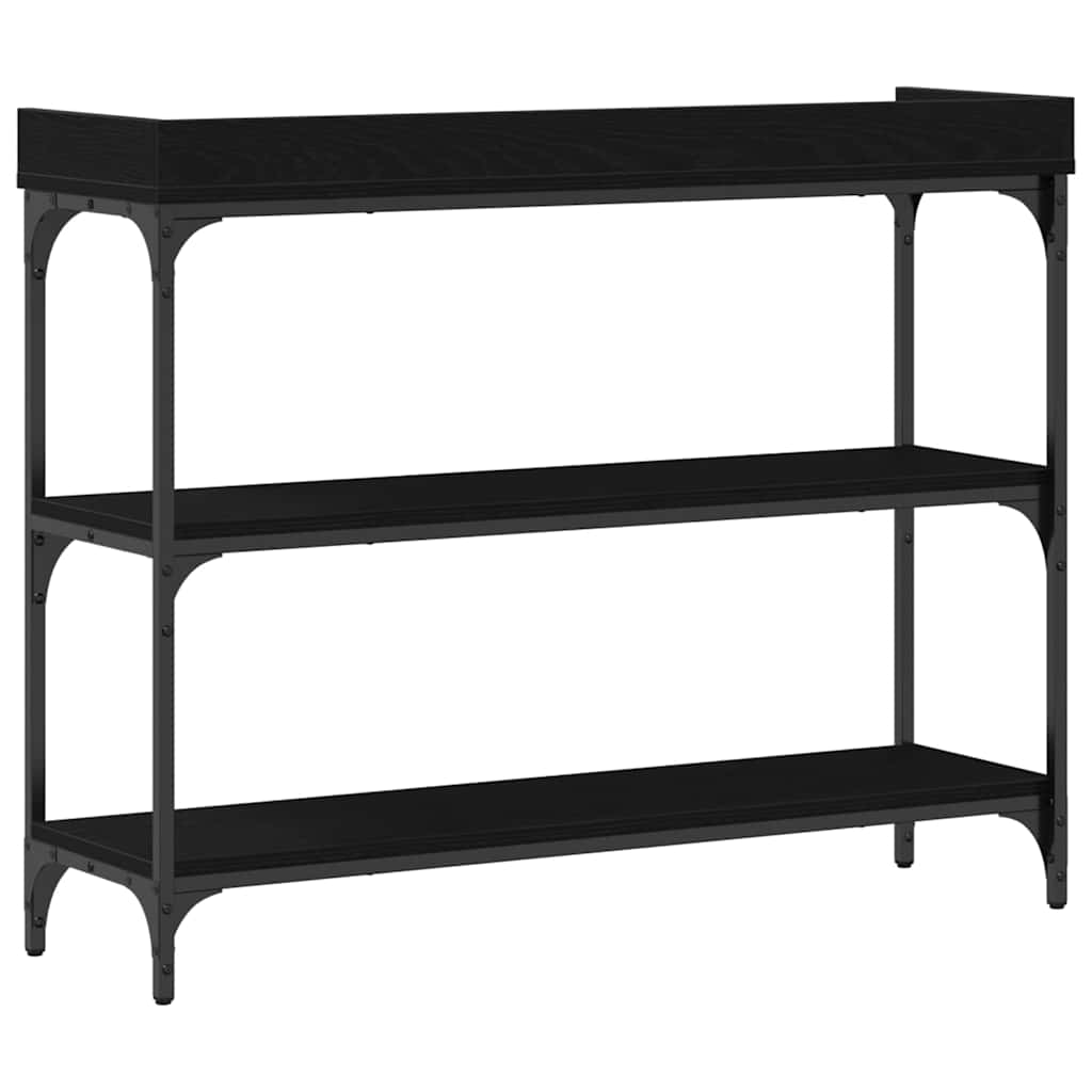 Konzolni stol s policom s pohranom Crni hrast 100 x 30 x 80 cm