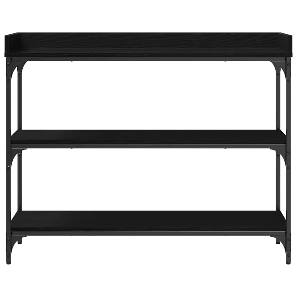 Konzolni stol s policom s pohranom Crni hrast 100 x 30 x 80 cm
