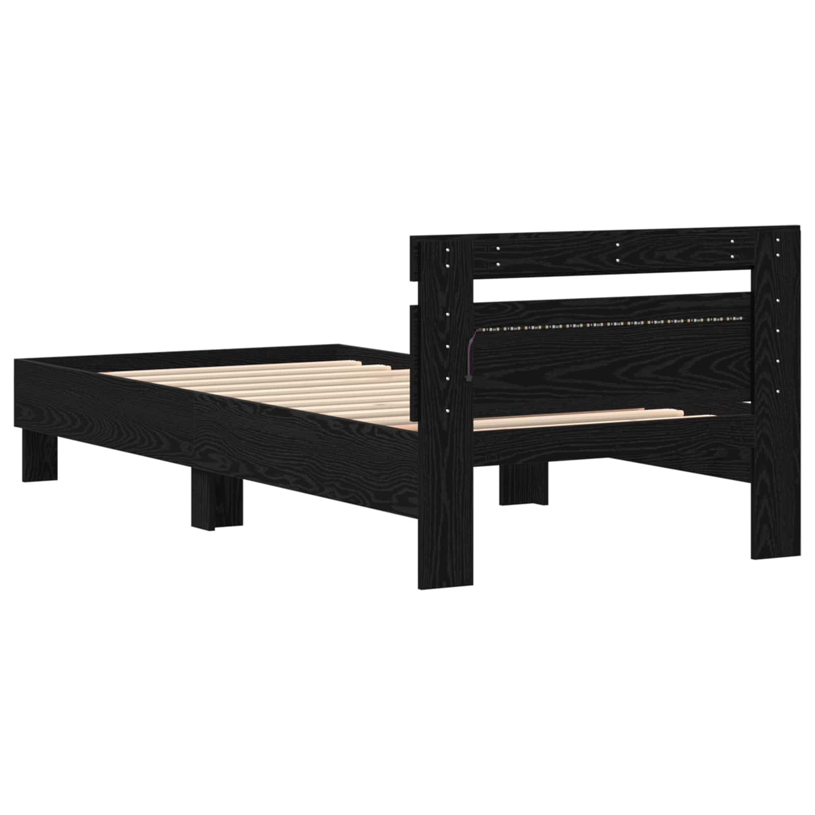 Krevetna konstrukcija Crni hrast 75 x 190 cm Konstruirano drvo