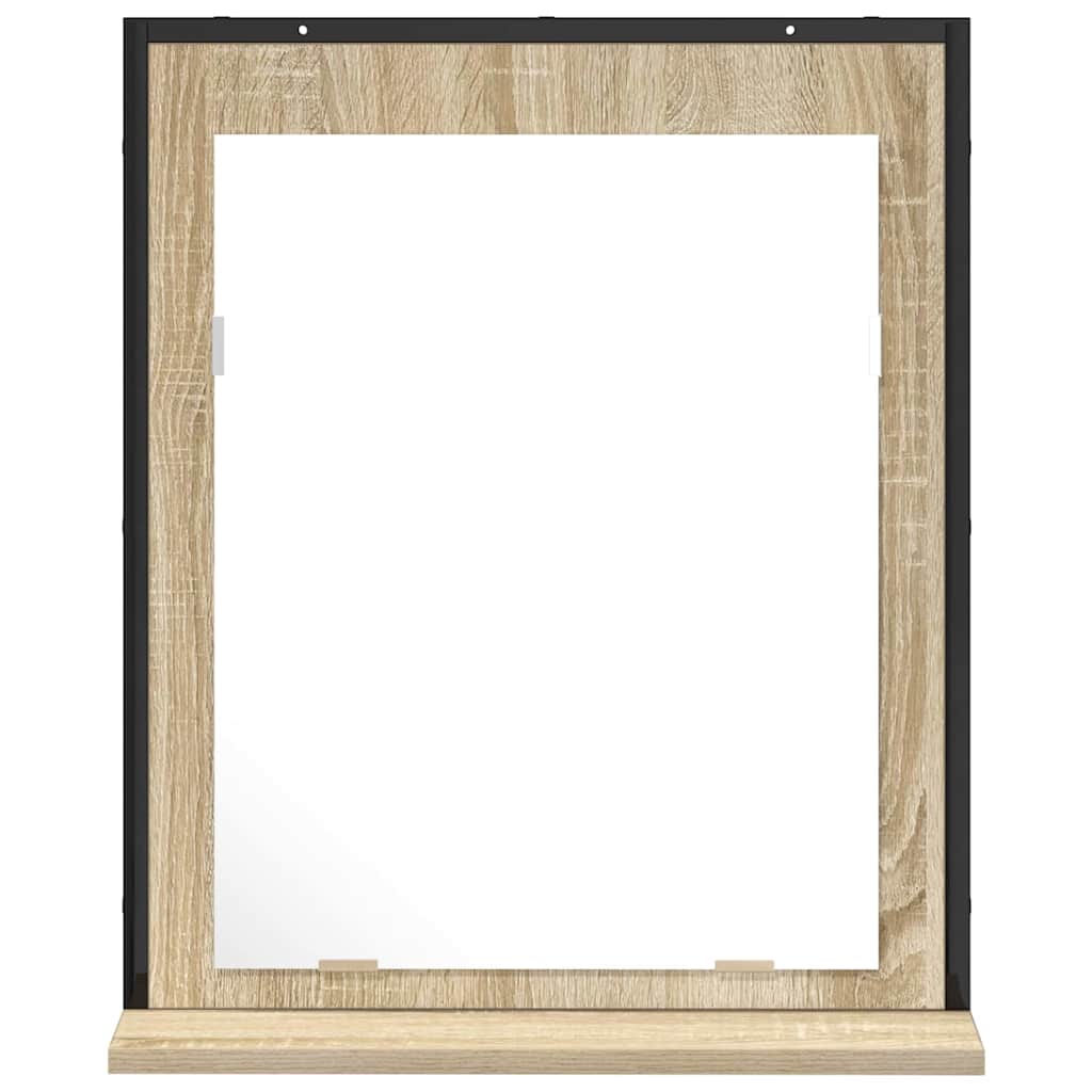 Zrcalo za kupaonicu s policom Zidne Crna 50 x 12 x 60 cm