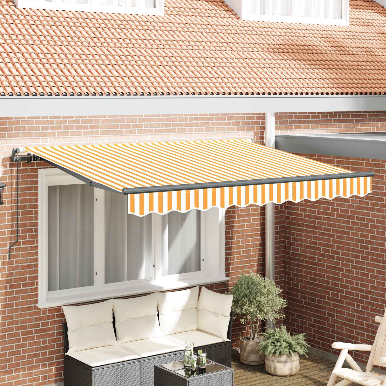 Skrovita tenda Žuta 250 x 200 cm tkanina