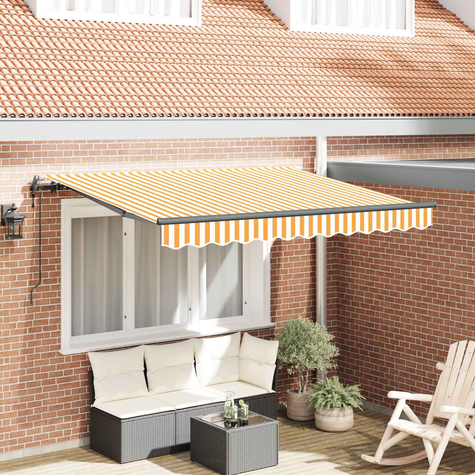 Skrovita tenda Žuta 250 x 200 cm tkanina