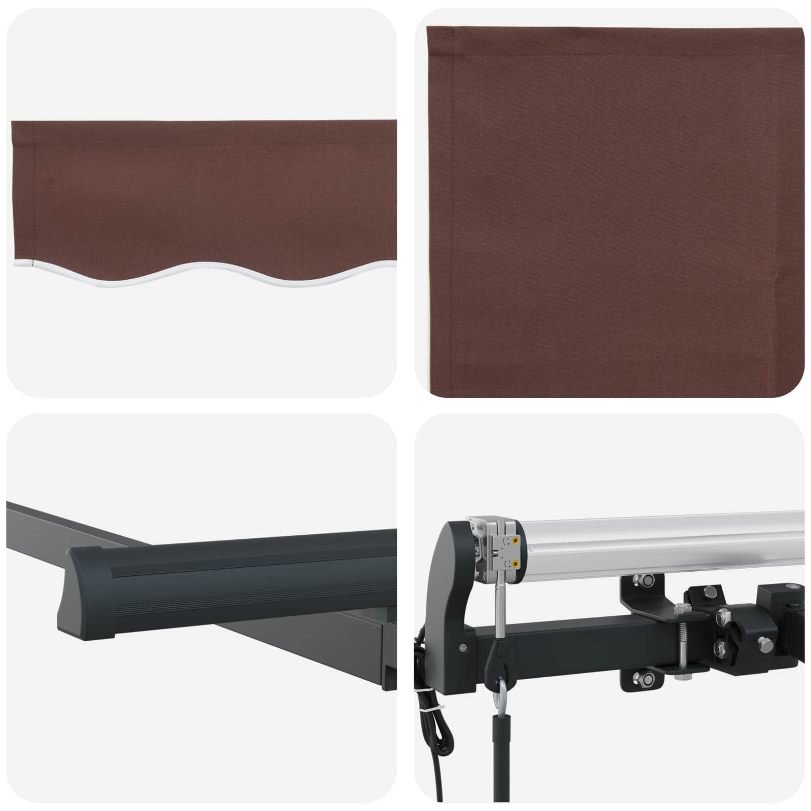 Skrovita tenda Smeđa 250 x 200 cm tkanina