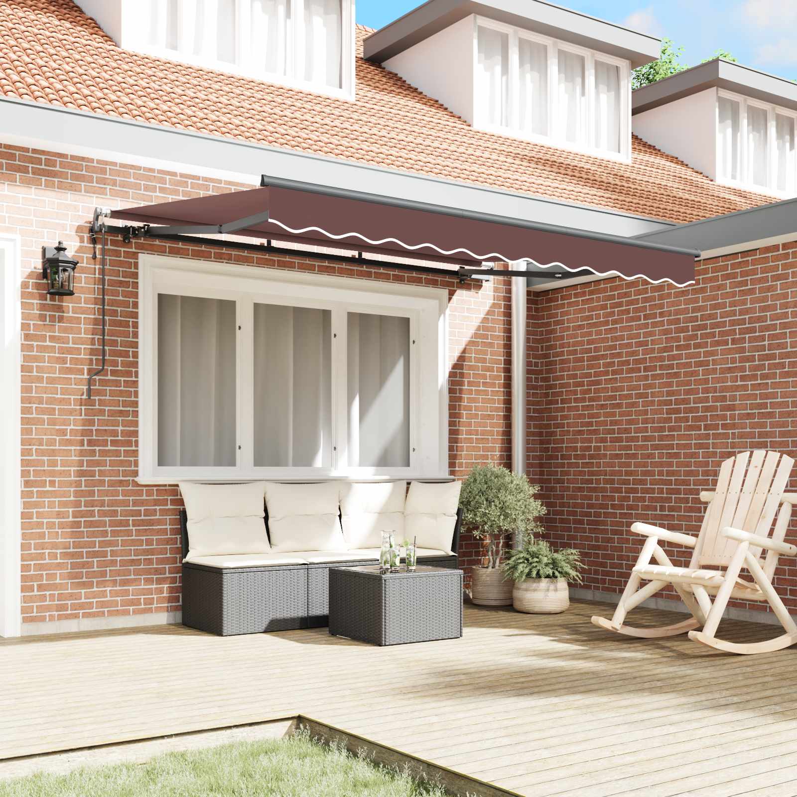Skrovita tenda Smeđa 250 x 200 cm tkanina