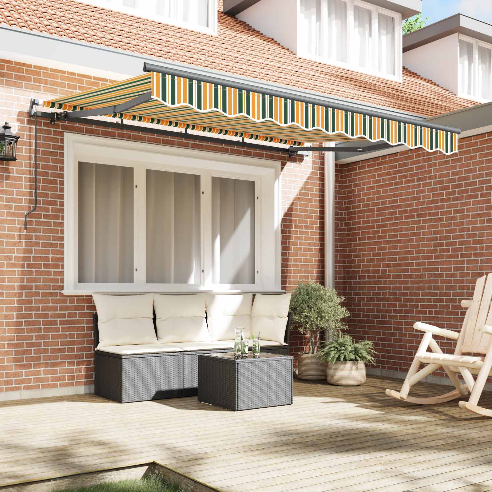 Skrovita tenda Zelena 250 x 200 cm tkanina