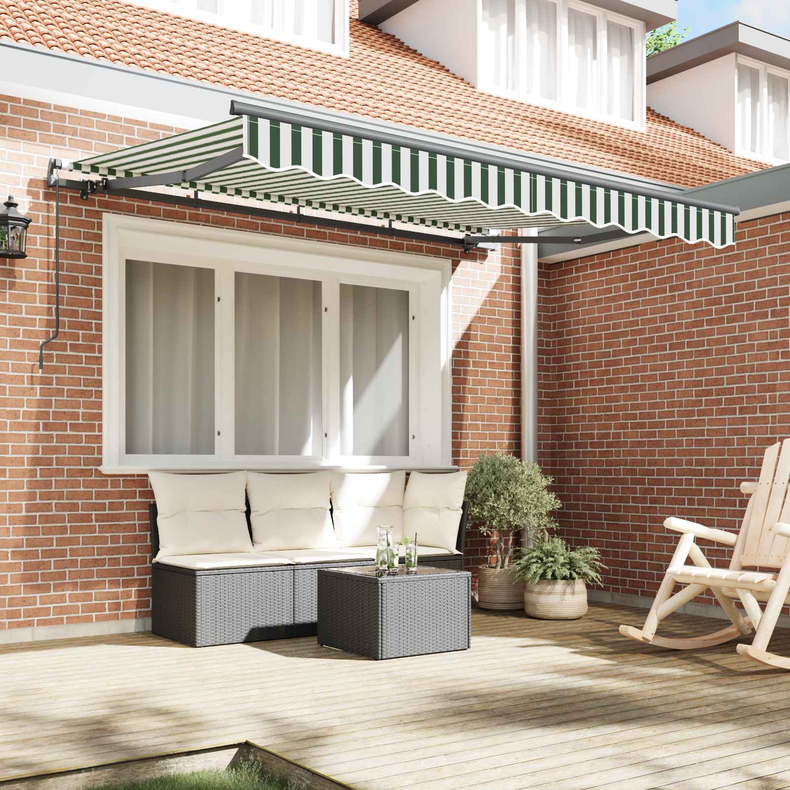 Skrovita tenda Zelena 250 x 200 cm tkanina