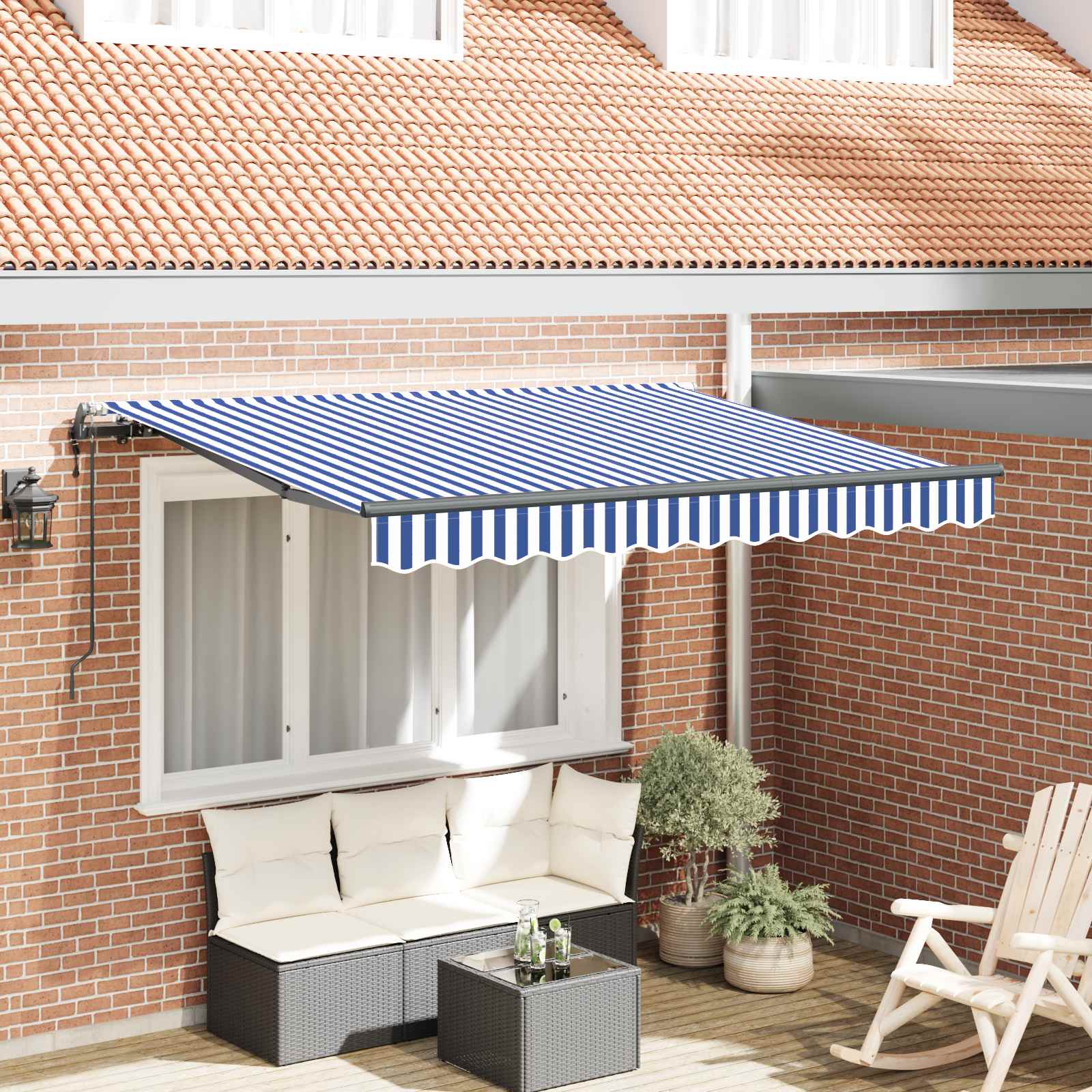 Skrovita tenda Plava 300 x 200 cm tkanina