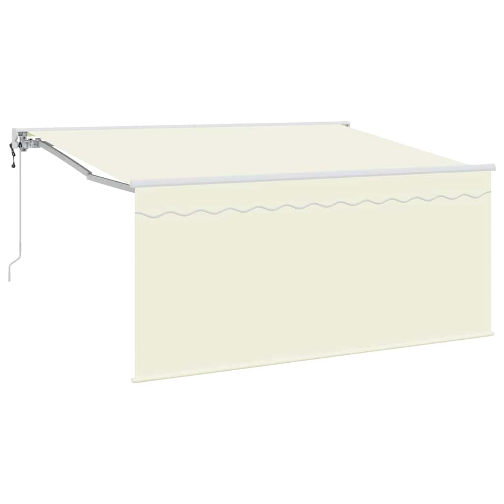 Skrovita tenda Krema 300 x 200 cm Poliester i aluminij