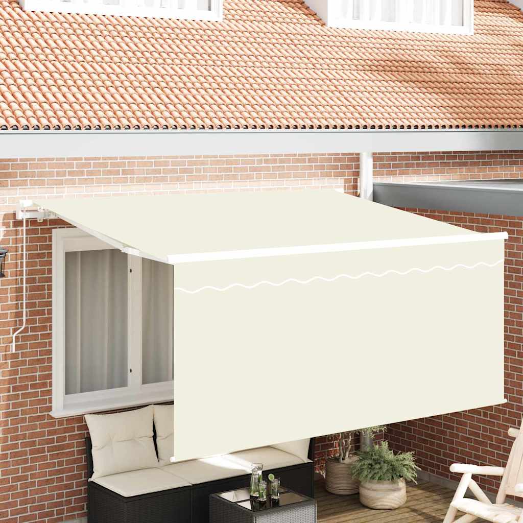 Skrovita tenda Krema 300 x 200 cm Poliester i aluminij