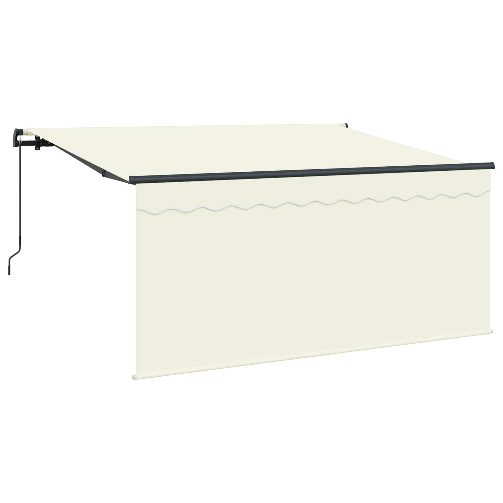 Skrovita tenda Krema 300 x 200 cm Poliester i aluminij