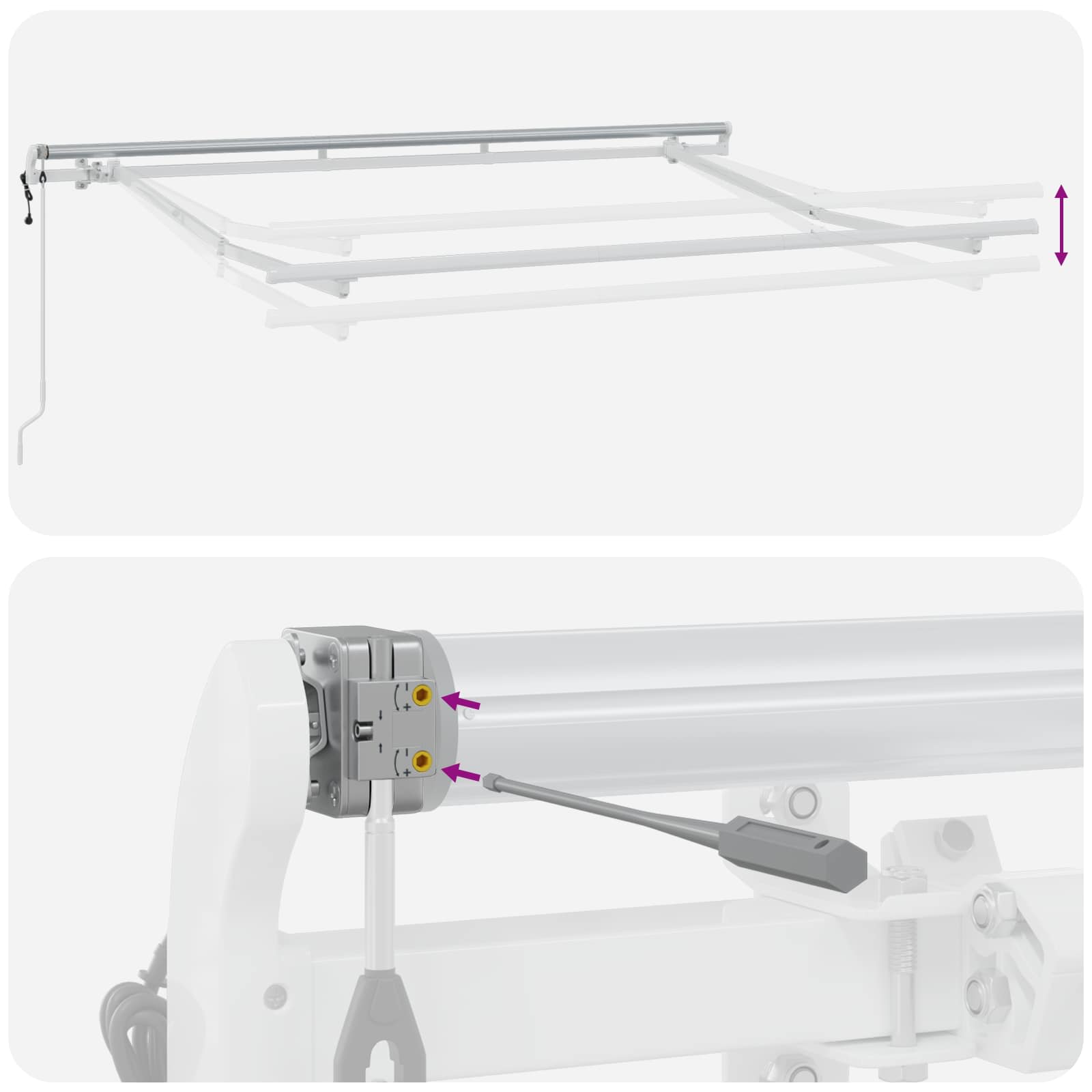 Skrovita tenda Žuta 300 x 200 cm tkanina