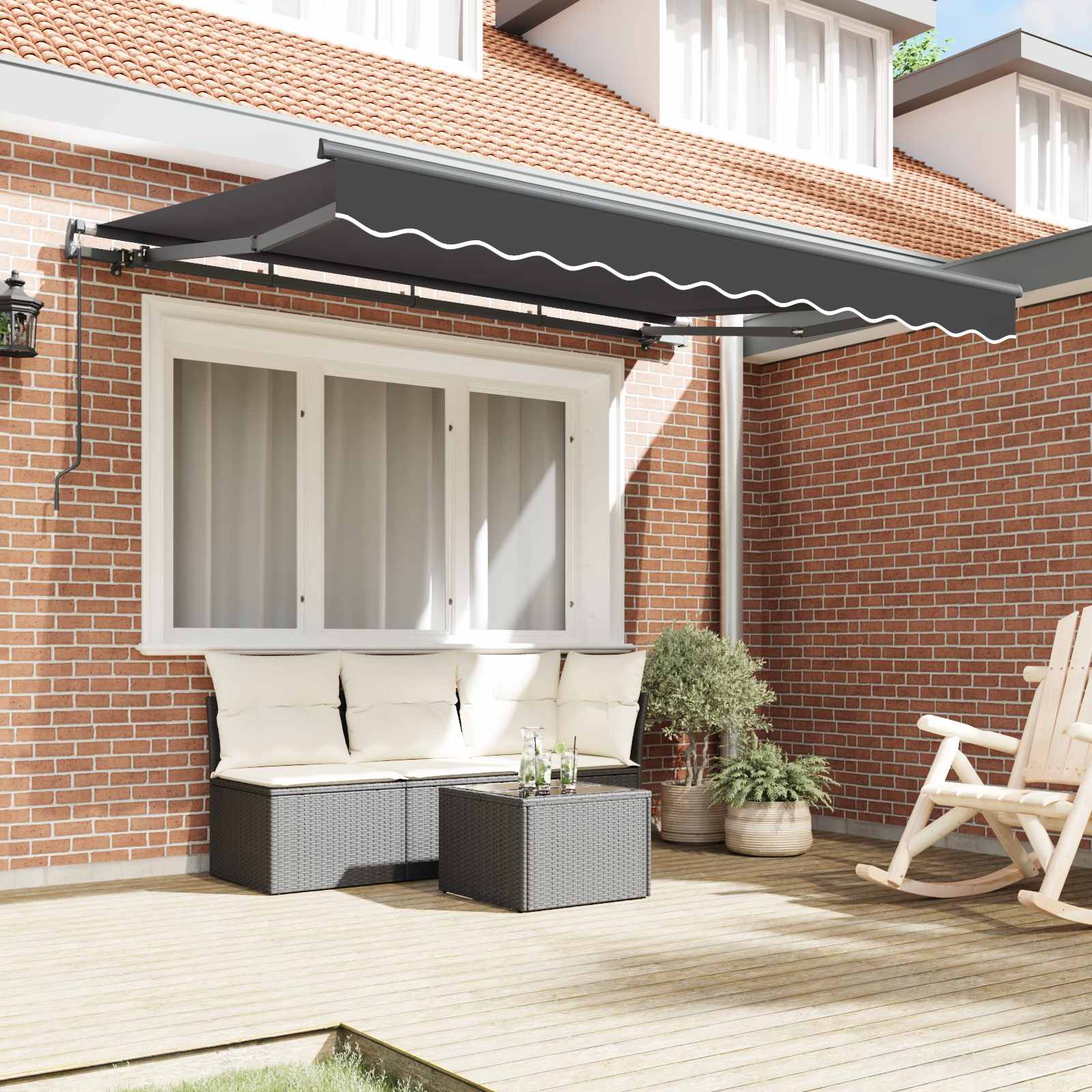 Skrovita tenda Antracit 300 x 200 cm tkanina