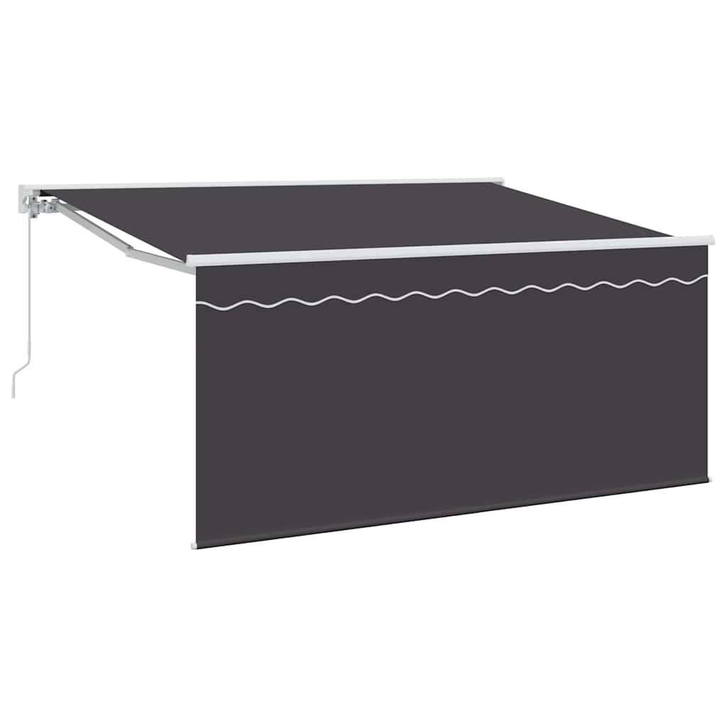 Skrovita tenda Prugasti Antracit 300 x 200 cm tkanina