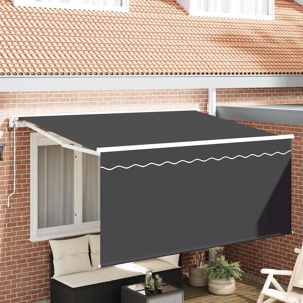 Skrovita tenda Antracit 300 x 200 cm Poliester i aluminij