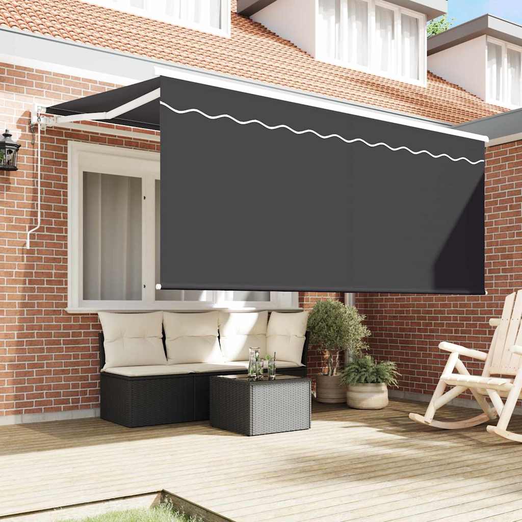 Skrovita tenda Antracit 300 x 200 cm Poliester i aluminij