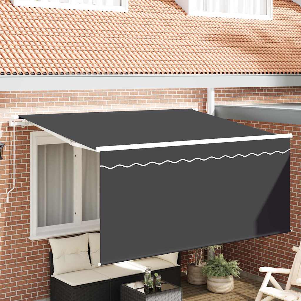 Skrovita tenda Antracit 300 x 200 cm tkanina